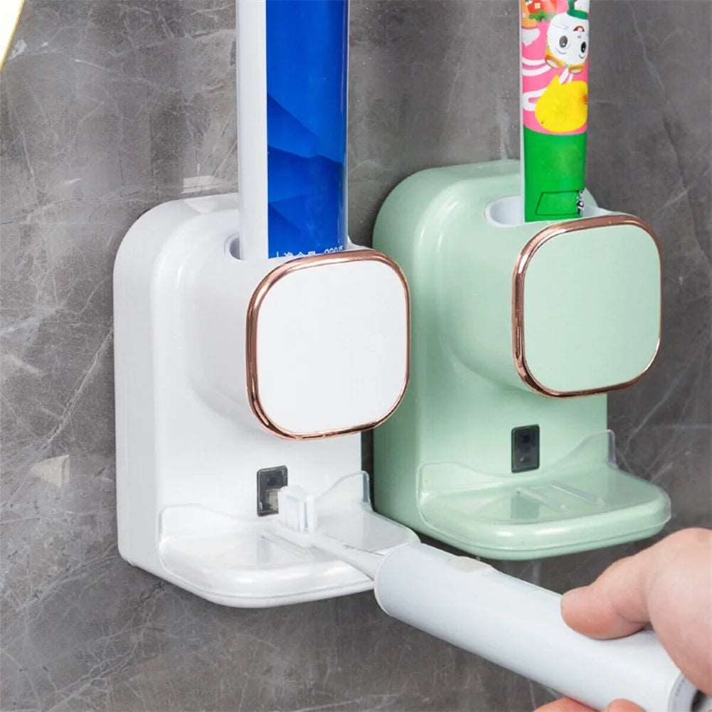 Automatic Sensor Toothpaste Dispenser Wall Mounted 3 Mode Smart Electric Toothpaste Squeezer USB Charger Bathroom Accessories