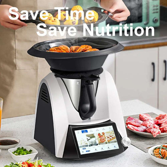 Kitchen Food Processor Robot Smart All-In-One Cooker,Chopper,Steamer,Juicer,Blender,Boil,Knead,Weigh, Multi-Functional Self-Clea