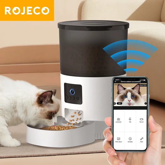Smart Cat Feeder with Camera by ROJECO - Control & Monitor