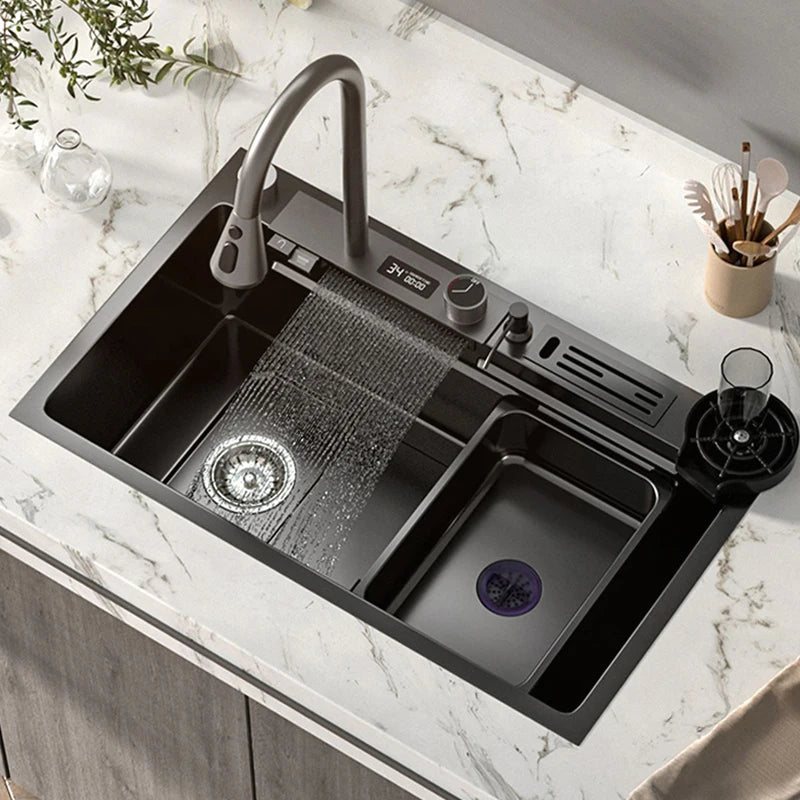 Smart Black Stainless Steel Sink with Touch Faucet