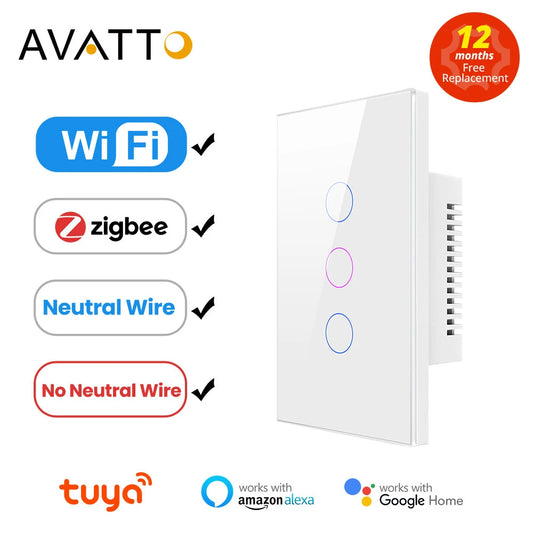 AVATTO Smart Light Switch - WiFi & Zigbee Compatible