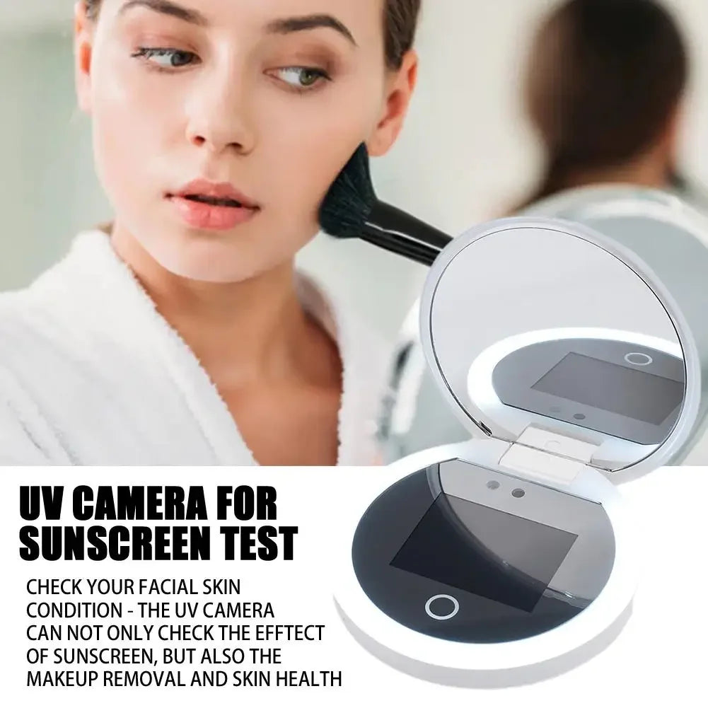 Smart UV Sunscreen Test Camera Makeup Mirror With LED