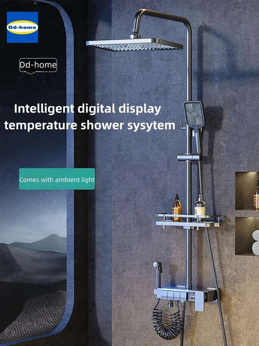 Dd-home Modern Electric Hygienic Sunflower Rainfall Showers System Set Replete for The Smart Bathrooms Accessories Thermostat