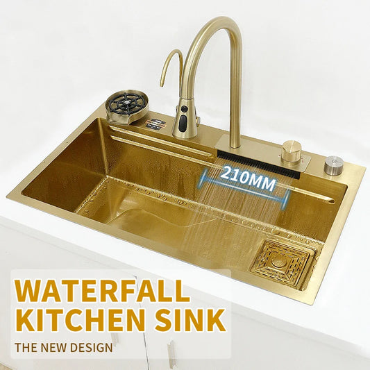 Gold Stainless Steel Smart Sink Faucet for Modern Kitchens